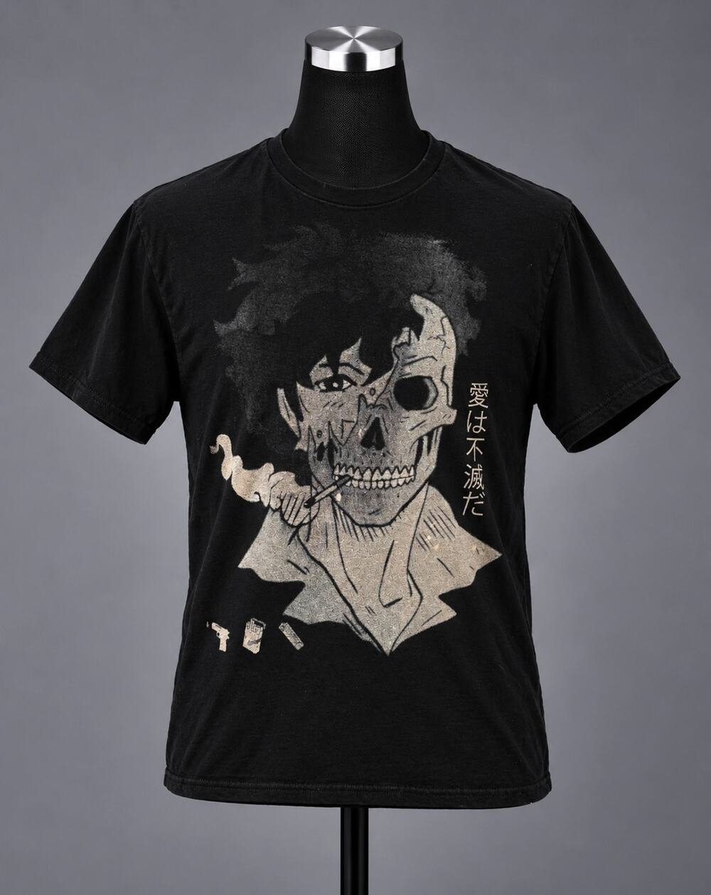 Cowboy Bebop Anime Skull T-Shirt Mens Large Black Japanese Graphic Tee Large